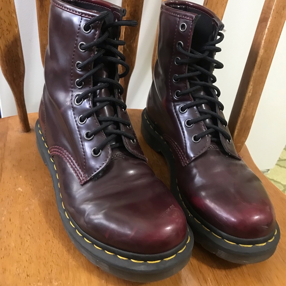 Women’s vegan leather burgundy doc martens